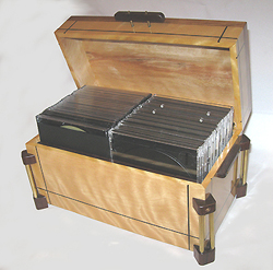 Handmade wood CD or DVD storage box